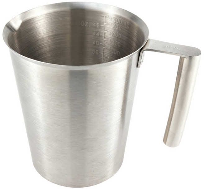 콜콜러브 스테인리스 304 계량컵 손잡이 눈금형 스텐컵, 1개, 1500ml, 스텐색