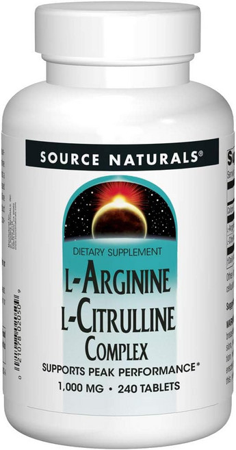 Source Naturals L-아르기닌 L-시트룰린 복합체 필수 아미노산 보충제 최고의 성능 지원* 1 000mg - 240정, SourceNaturalsL아르기닌L시트룰린복합체필수아, 1개