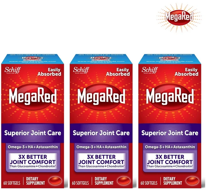 Mega Red 조인트 케어 소프트젤, 3개, 60정 - 쿠팡