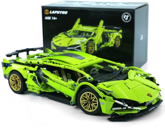 라푸유 슈퍼카 MOC블록 프라모델 인테리어소품 블럭카 레이싱카 스포츠카 조립놀이 주말생활 재밌는 블록세트, L8001, 1개