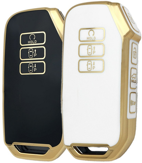 쥬롬 현대 기아 호환 TPU 자동차 키케이스 2개 화이트+블랙, KA7