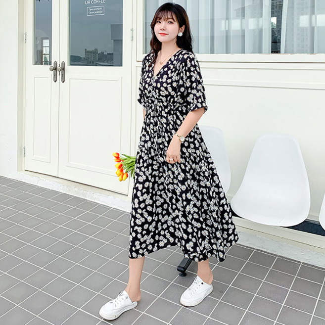 D118-1 라앤토 빅사이즈여성의류 여름 롱쉬폰 원피스 77-130