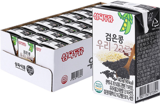 삼육두유 검은콩 우리22곡 두유, 24개, 140ml