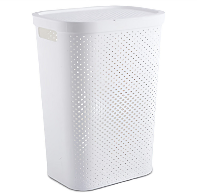 생활백서 대용량 빨래바구니 60L, 화이트