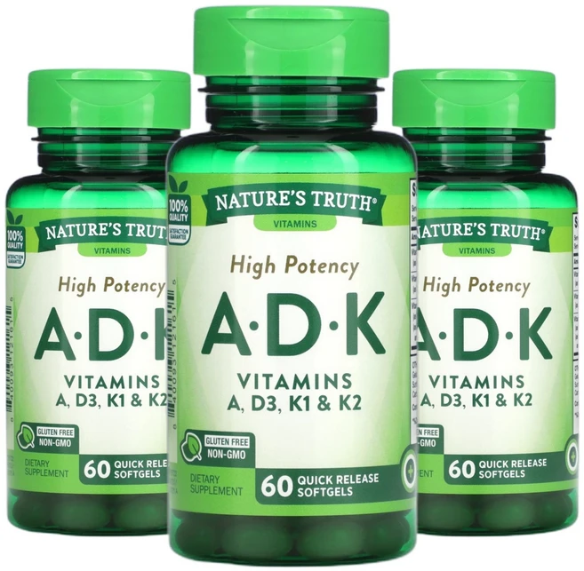 네이처스트루스 고효능 비타민K A D 빠른 방출 소프트젤 60정 2+1, 60회분, 3개 - 쿠팡