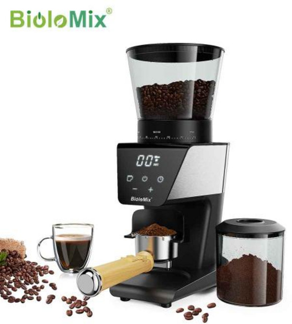 전동 커피그라이더 휴대용 원두커피 미니 자동 버 밀 전기 커피 그라인더에스프레소용 개 기어 포함 미국 커피는 시각적 콩 저장소 위에 부어, 220V, EU, 3)BG706