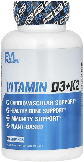 EVLution Nutrition 비타민D3+K2 베지 캡슐 60정, EVLutionNutrition비타민D3K2베지캡슐60, 1개 - 쿠팡