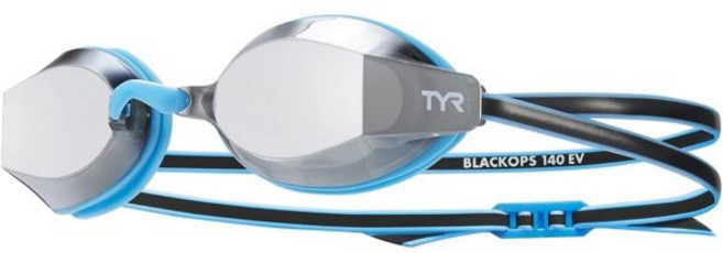 TYR 블랙옵스 140 EV 레이싱 미러 스윔 고글 주니어, Silver/Blue/Black, 1개, 은색/블루/검정