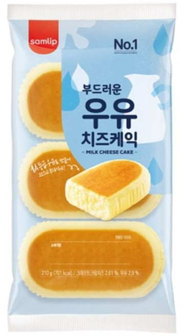삼립 디저트 베이커리 부드러운 우유 치즈 케익, 1개, 210g