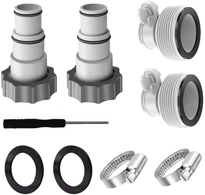 플런저 밸브 배수 어댑터 수영장 액세서리와 호환되는 Intex ARU 스레드 연결 펌프와 호환되는 칼라가 있는 호스 어댑터, [03] suit 2, 1개, 2. suit 2