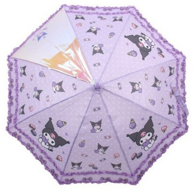 산리오 홀로그램 투명창 여아 이중프릴 장우산 5세 6세 7세