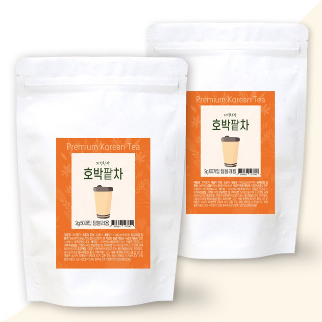 자연한잔 호박팥차 텀블러용 주문후생산 국산, 2개, 50개입, 100g
