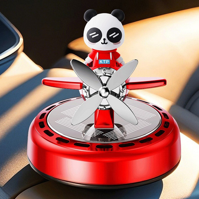 차량용 프리미엄 방향제 센트리스 팬더 파일럿모양 프로펠러 태양열 새차선물 방향제 10ml, 1개, 레드  제주숲