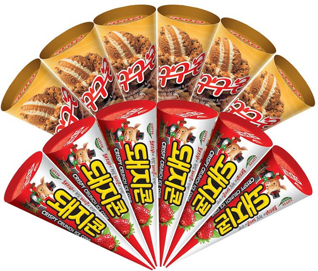 콘 아이스크림 구구콘 + 돼지콘 2종 혼합, 1세트, 1.92L