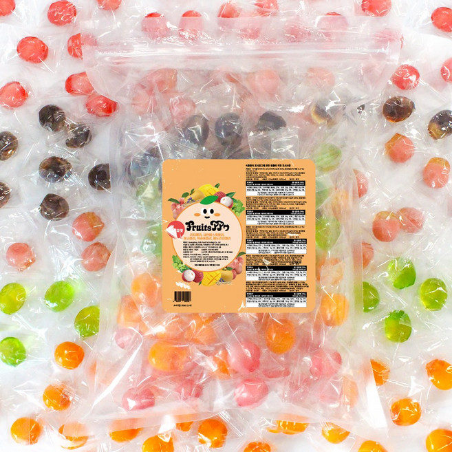후르츠뽀 까먹는 젤리 5종 혼합맛 (망고+리치+샤인머스캣+복숭아+배도라지) 리얼과즙, 1개, 1kg
