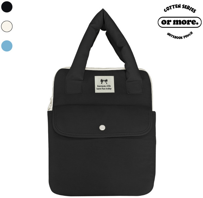 오어모어 수납포켓 태블릿 노트북 파우치, 블랙, 1개