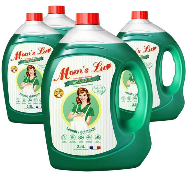 맘스럽 세탁세제 실내건조용 액체세제 2.5LX4개 에이프릴 플로럴 향 중성 베이킹소다