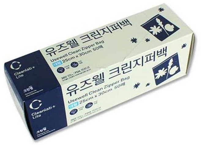 크린랲 지퍼백 비닐백 지퍼팩 위생백 봉지 25x30 50매