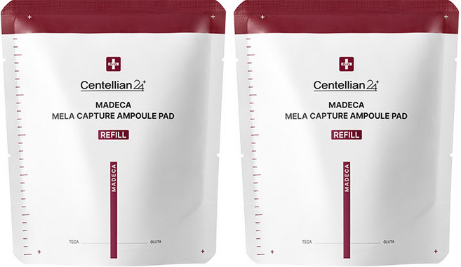 센텔리안24 마데카 멜라캡처 앰플 패드 기미 잡티 관리 팩 리필형, 2개, 60개입, 165ml