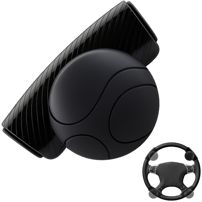 자동차 실리콘 파워핸들 보조핸들 핸들봉 자동차핸들 파워 그립, 검은색/Black