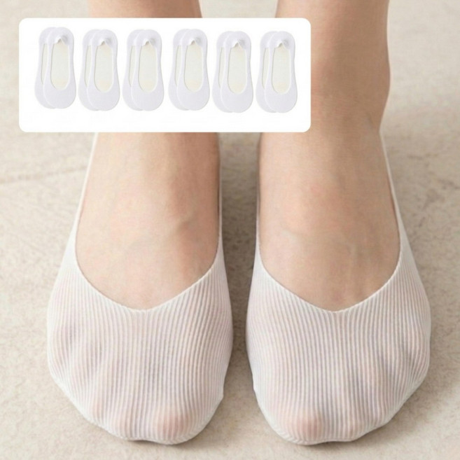 글로즈온 여성용 6세트 페이크삭스 미끄럼방지 안벗겨지는 여름 덧신 양말
