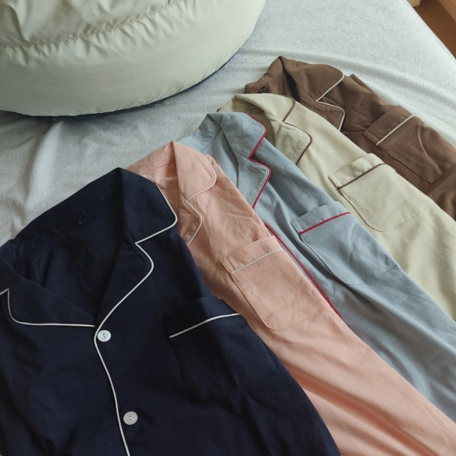 면파자마 고급잠옷 반팔커플파자마세트