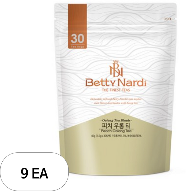 베티나르디 피치 우롱 티 티백, 1.5g, 30개입, 9개