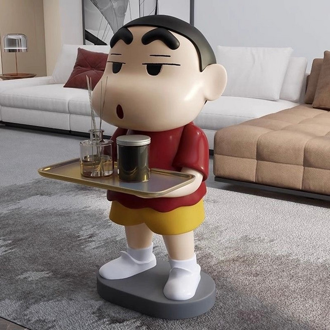 짱구 대형 스탠딩 사이드테이블 인테리어 트레이 거실 침실 협탁 장식품 선물, 짱구 대형피규어 트레이