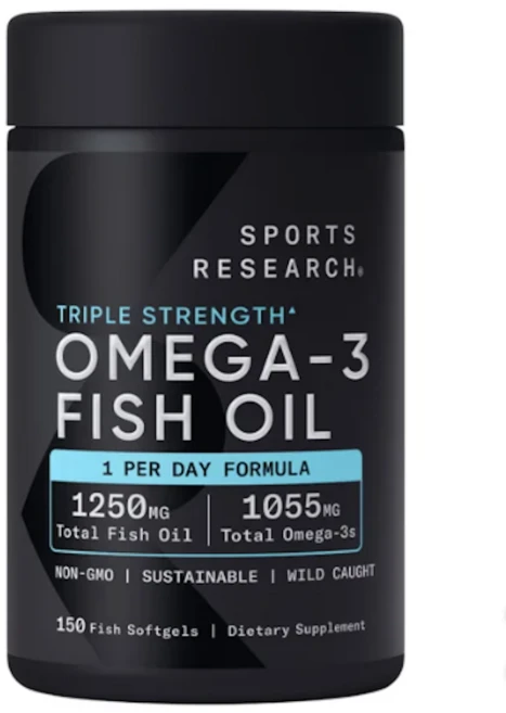 스포츠리서치 오메가3 트리플 스트렝스 1055mg / 야생포획 알래스카산 피쉬오일 소프트젤, 2개, 150정 - 쿠팡