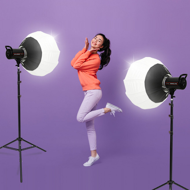 자연광 조명 소프트박스 사진 촬영용 지속광 삼각대 라이트 스탠드 썬빔 80W, 썬빔 스트롱 젬볼키트 KIT-80W17, 1개