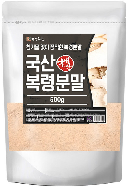 건강중심 국산 복령 분말 가루, 1개, 500g