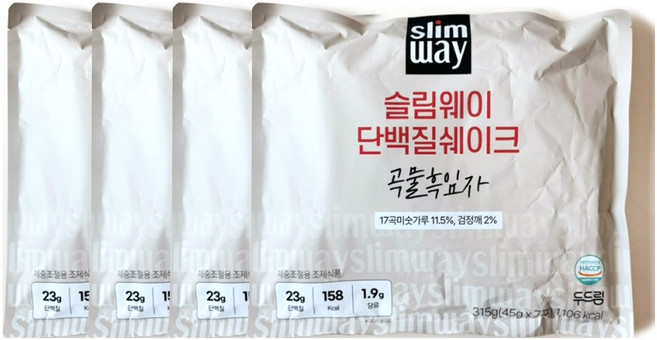 슬림웨이 단백질 쉐이크 곡물 흑임자 7p, 4개, 315g