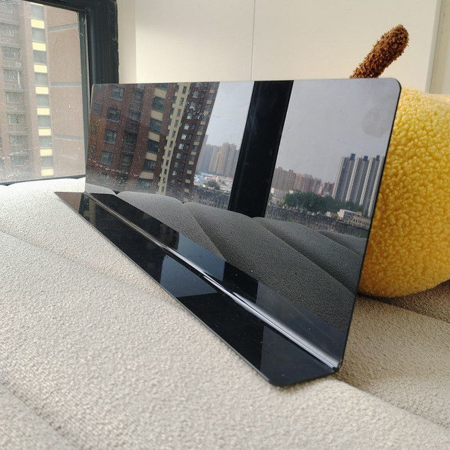 1.4MM 透明PVC硬板 桌面屏風隔板 防油擋板 貨架隔板, 黑色,長70 X 寬5 X 高21 cm, 1個