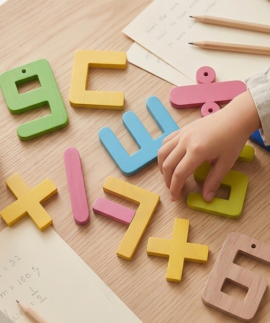 (다르담) 한글 48P+수학 33P 원목교구 자가 풀세트, 혼합색상, 1개