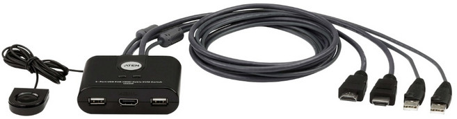 ATEN 2埠USB FHD HDMI KVM切換器 雙電腦輕鬆切換 原廠保固兩年, 1個, CS22HF