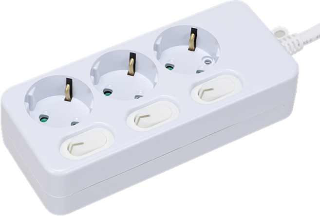 멀티텝(개별) 신성전기산업(다조아), 1개, 1.5m, 3구화이트, 3구