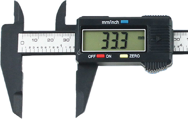 電子游標卡尺 1-150mm 碳纖維款/不銹鋼款, 黑色不銹鋼款, 1個