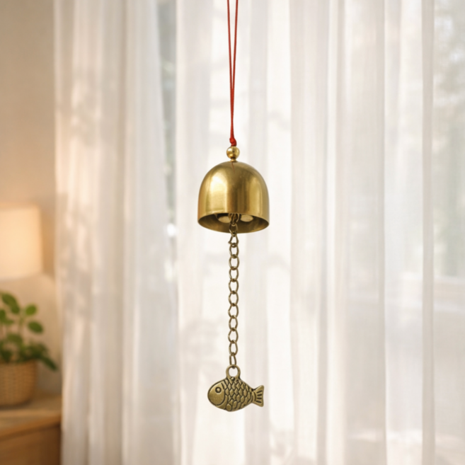 위드마스터 복담 물고기 현관 도어벨 풍경, 골드