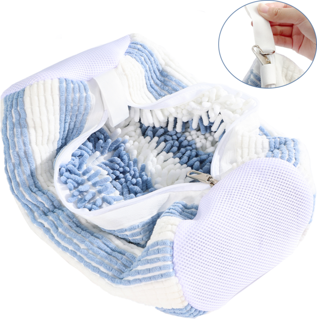 세탁중 절대 풀리지 않는 지퍼고정 대용량 운동화 신발세탁망 변형방지 운동화세탁망, 1개, 블루스트라이프