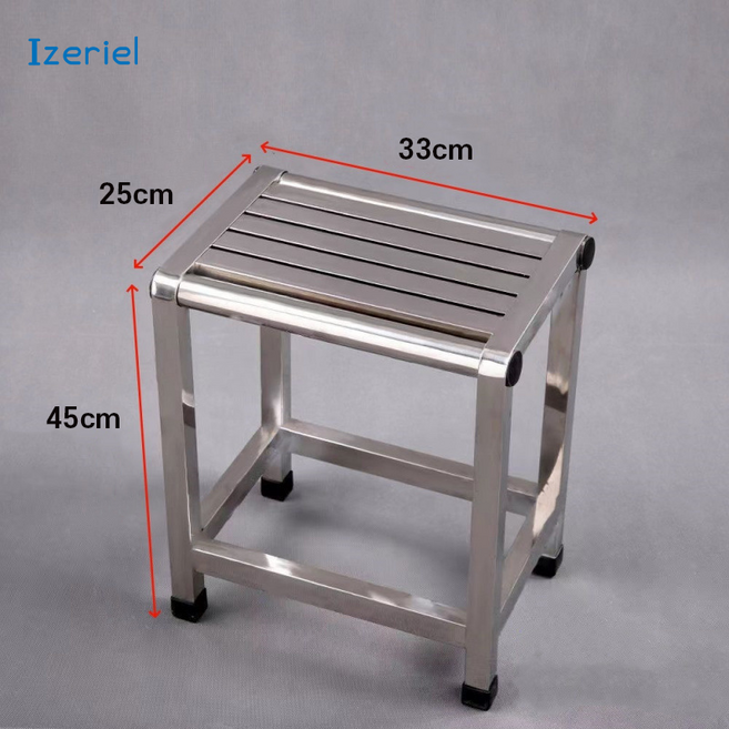 Izeriel 스테인레스 스툴 튼튼한 의자 목욕의자 다용도 방수 스툴 미끄럼 방지 욕실 의자 노인 환자용 욕실의자 견고한 높은 샤워 의자, 1개