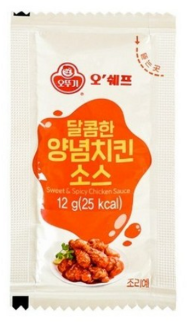 오쉐프 달콤한 양념치킨 소스, 200개, 12g