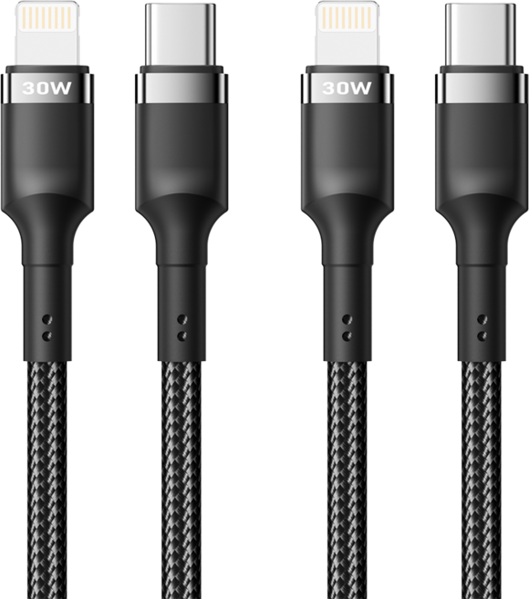 C타입 to 라이트닝 고속충전 케이블 아이폰케이블 PD, 2개, 블랙, 1.5m