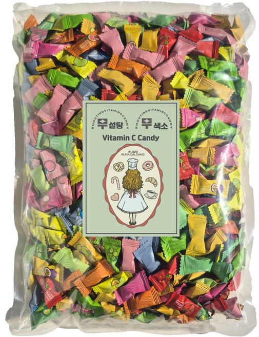 루나달당 무설탕 무색소 비타민씨 캔디 12가지맛 사탕, 1개, 1kg