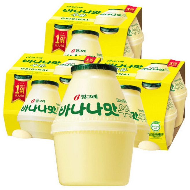 빙그레 바나나맛우유 단지우유 240ml 12개, 바나나우유