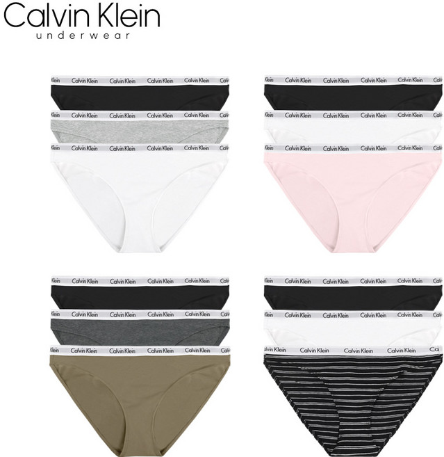 캘빈클라인 CK 여성 팬티 3종 세트 삼각 코튼 비키니 QP1258O