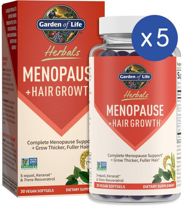 가든오브라이프 허벌 메노포즈 헤어그로스 소프트젤 Garden of Life Herbals Menopause, 30정, 5개