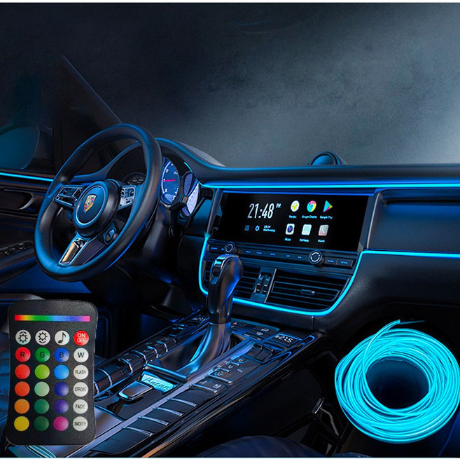 엠비언트 라이트 앰비언트 LED 무드등 자동차 차량 차량용, 1채널 16칼라 RGB LED+광섬유 1M, 1개