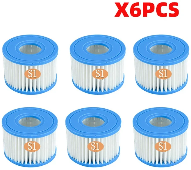 모든 Intex PureSpa 수영장 펌프용 S1 스파 필터 28429E, 07 6PCS