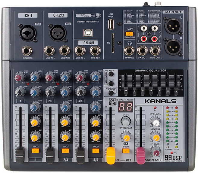 카날스 오디오믹서 전문가용 (BKG-30/BKG-50) 블루투스 녹음기능 디지털 이펙터 내장 SM, BKG-50 5체널 오디오믹서