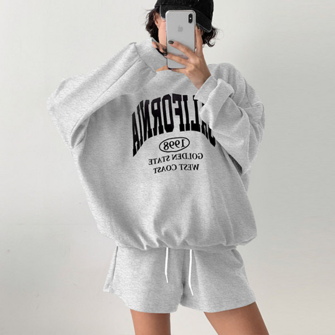 마이쏭 여성 상하세트 간절기세트 트레이닝 골든레터링맨투맨반바지세트